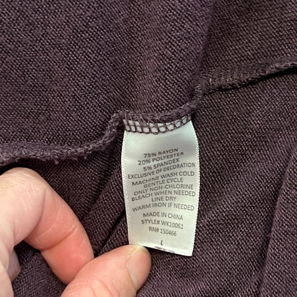 EUC Mix By 41 Hawthorn V-Neck Pullover Hoodie Sweater Purple Women's Sized Large - Picture 7 of 7